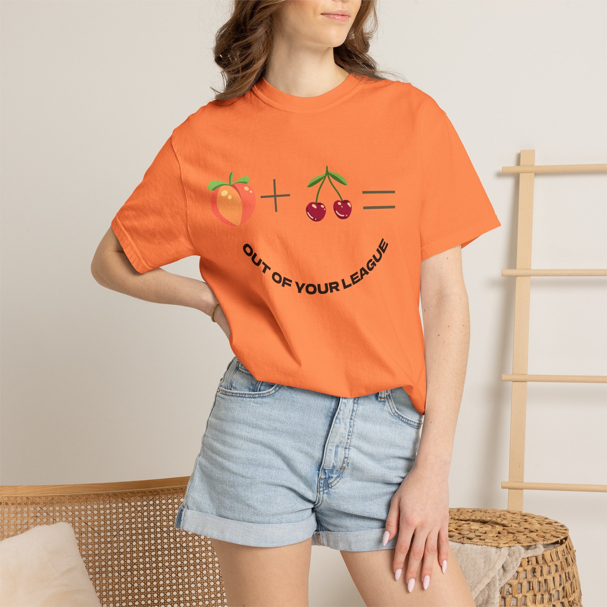 Peach + Cherries Bad Bitch Tee | Out Of Your League T-Shirt