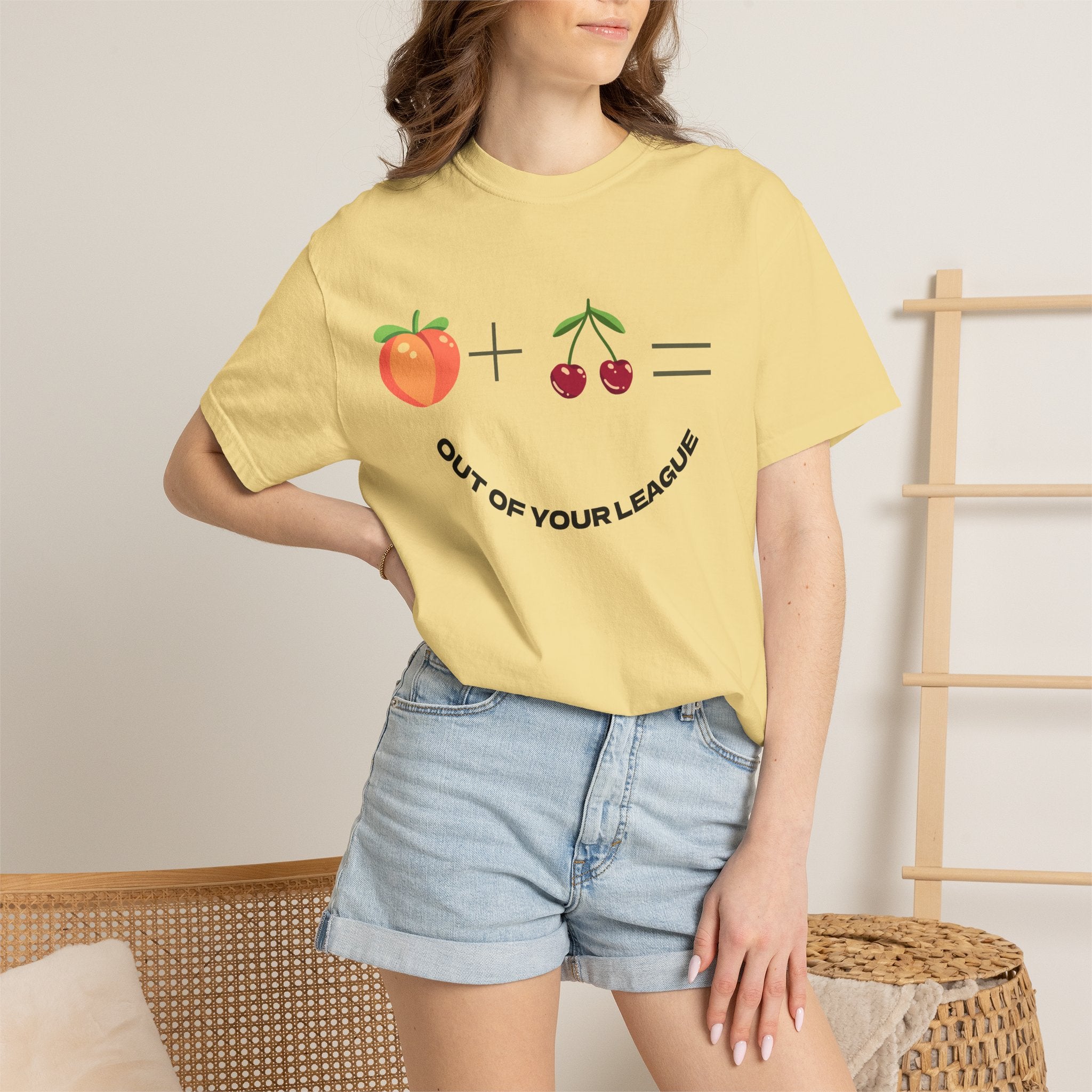 Peach + Cherries Bad Bitch Tee | Out Of Your League T-Shirt
