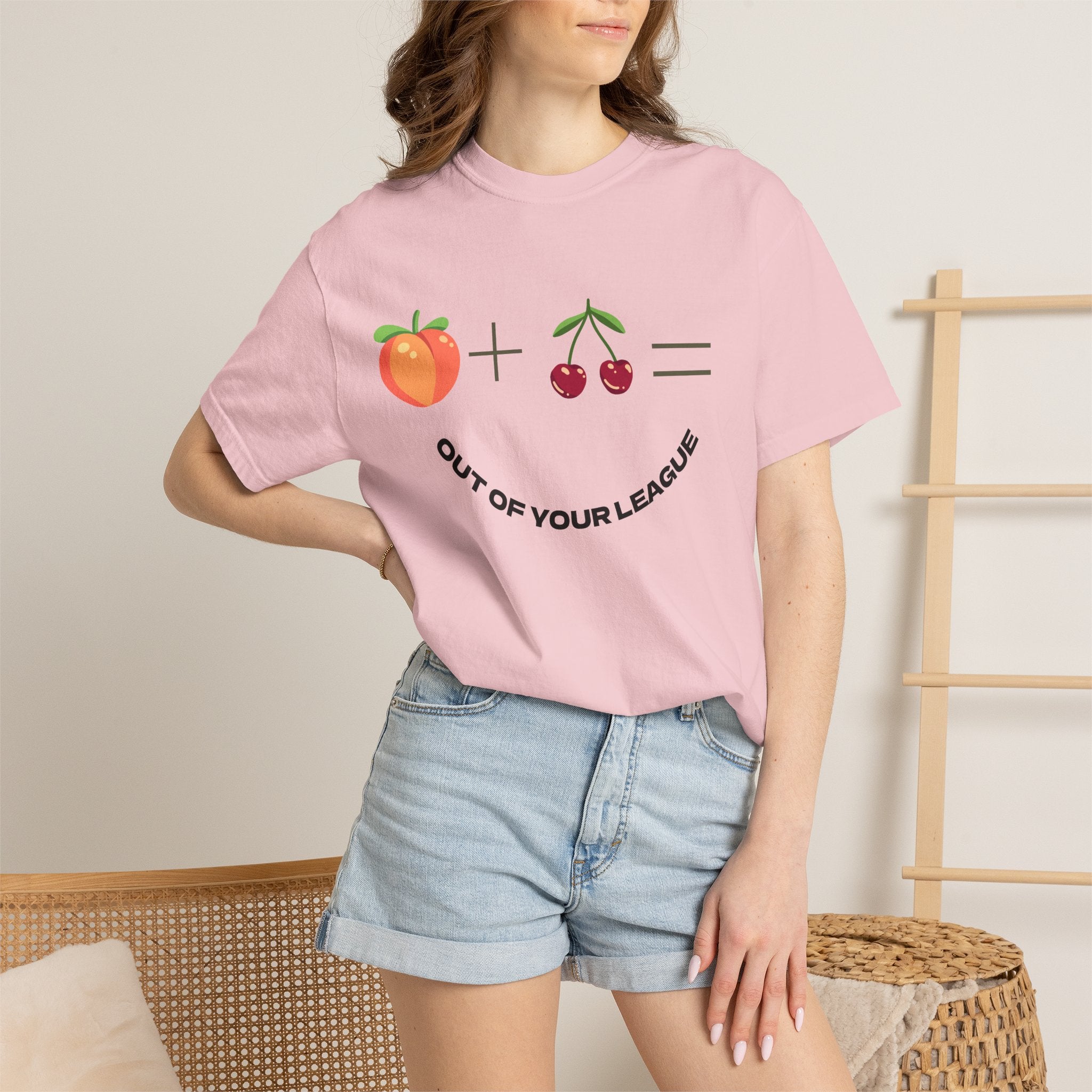 Peach + Cherries Bad Bitch Tee | Out Of Your League T-Shirt