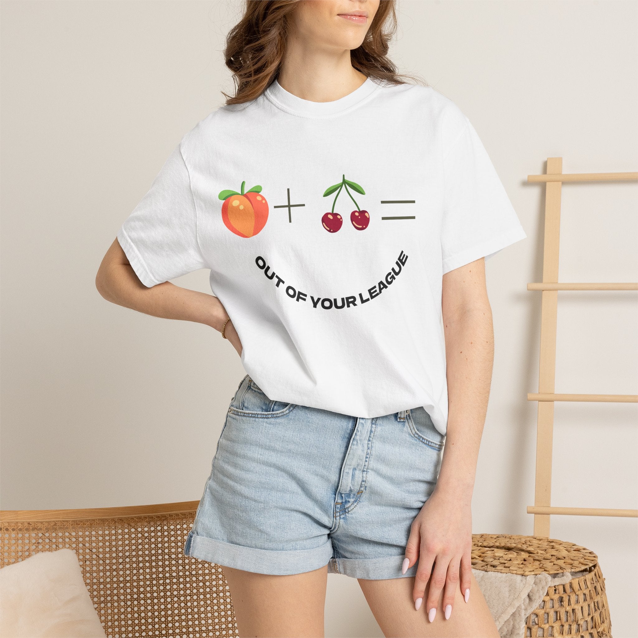 Peach + Cherries Bad Bitch Tee | Out Of Your League T-Shirt