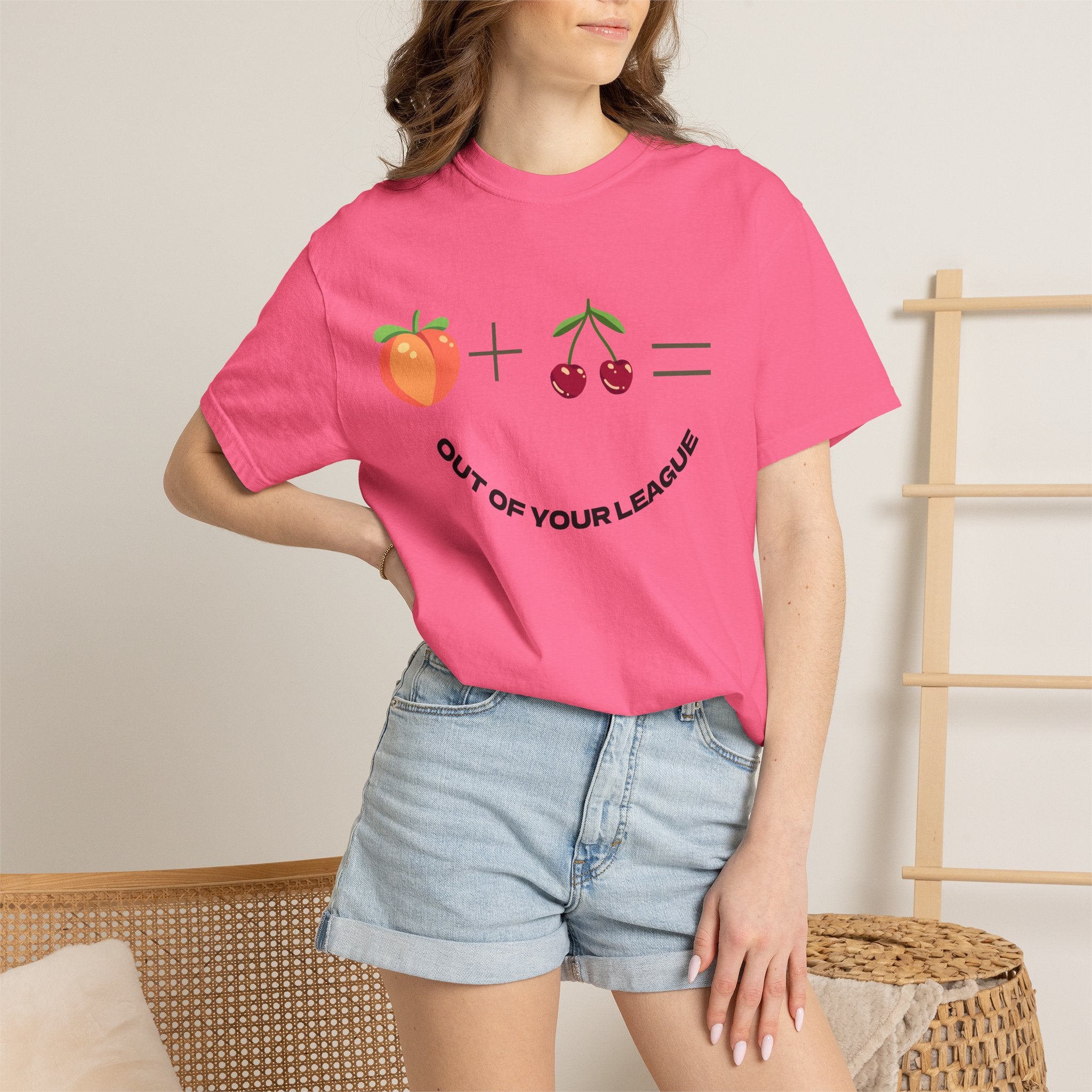 Peach + Cherries Bad Bitch Tee | Out Of Your League T-Shirt