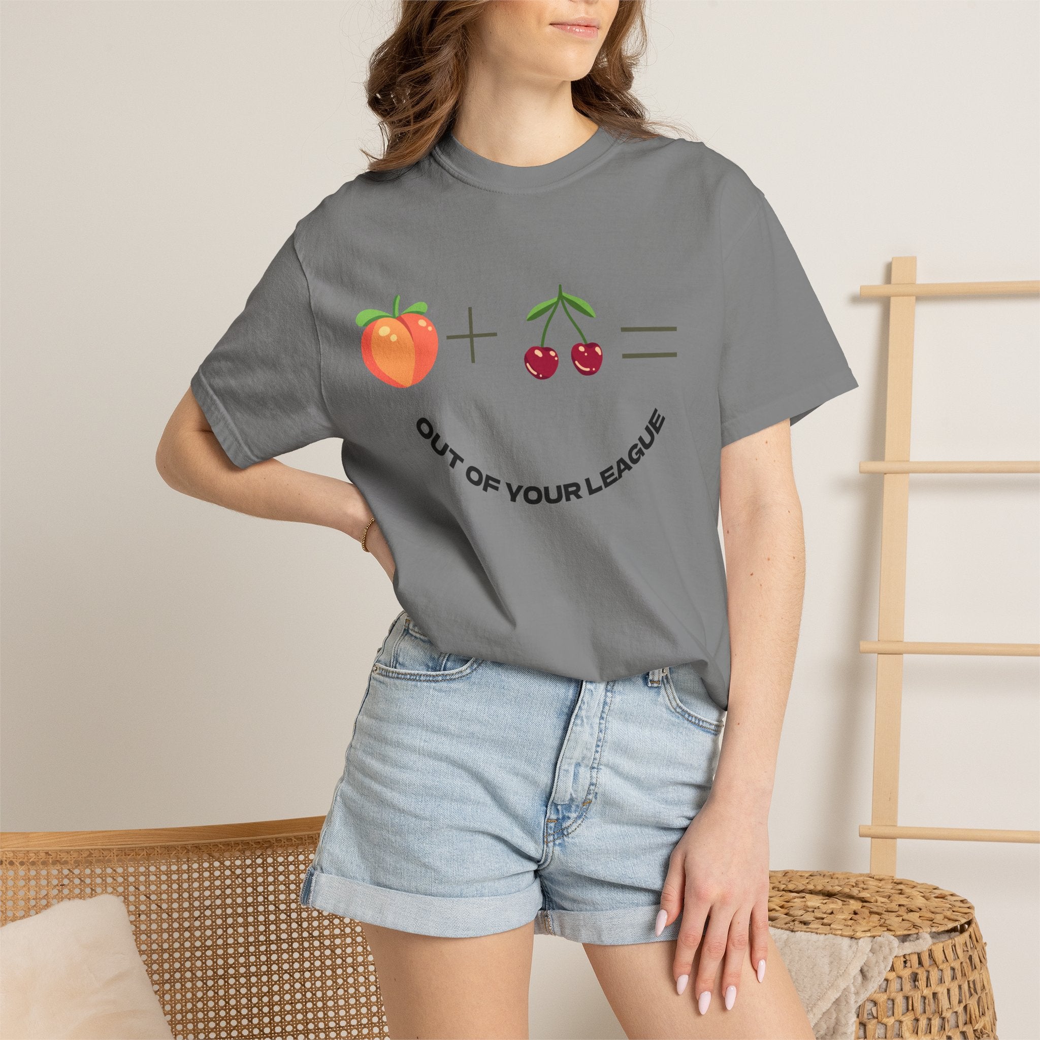 Peach + Cherries Bad Bitch Tee | Out Of Your League T-Shirt